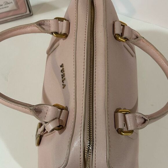 Furla Blush Pink Leather Satchel – Elegant Structured Top Handle - Picture 7 of 12